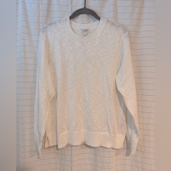 NWT J. Crew Crewneck Beach Sweater White Knit Pullover Size Small - Picture 5 of 10